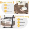 2-Tier Round End Table with Open Storage Shelf and Sturdy Metal Frame