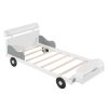 Twin Size Car-Shaped Platform Bed,Twin Bed with Storage Shelf for Bedroom