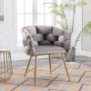 Luxury modern simple leisure velvet single sofa chair bedroom lazy person household dresser stool manicure table back chair